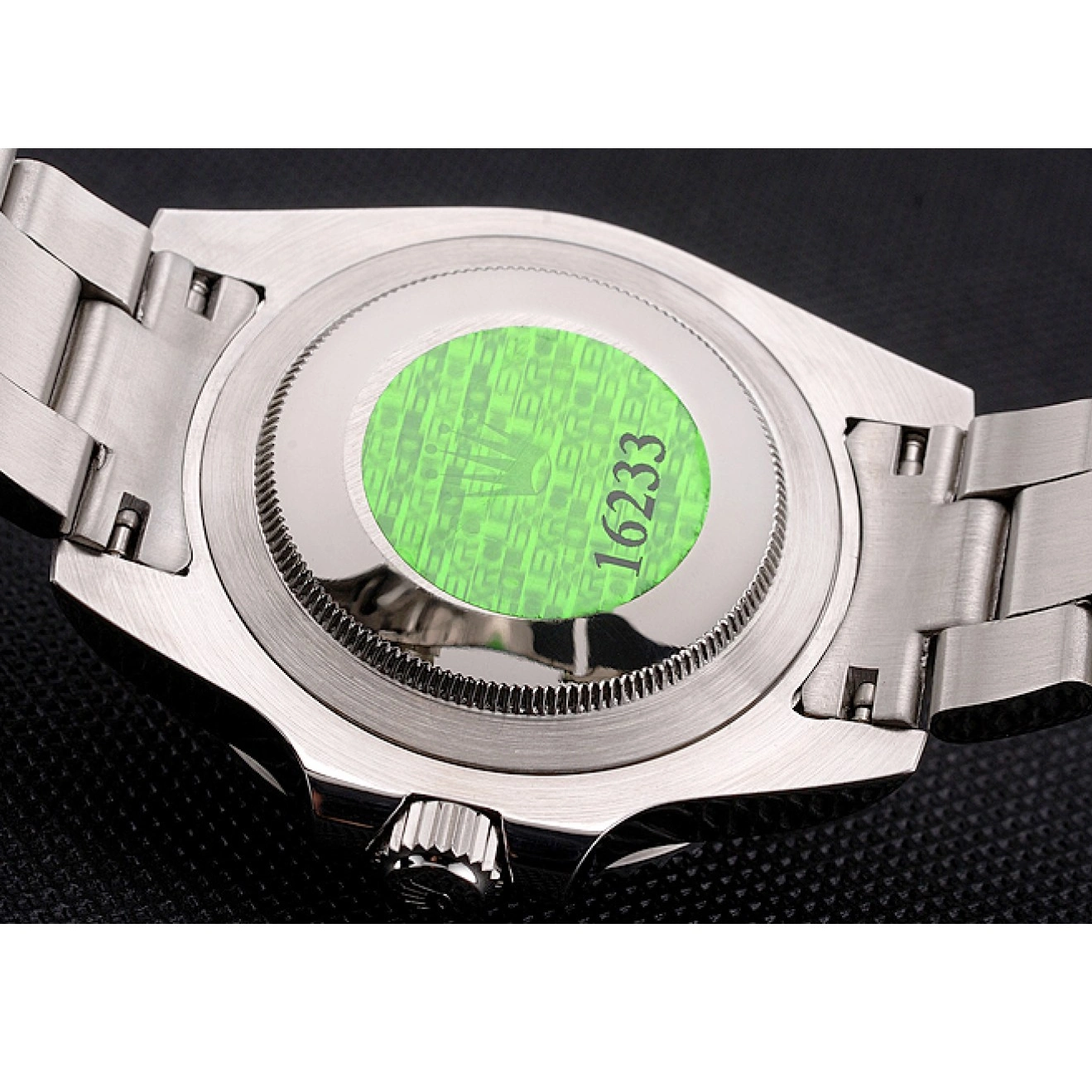 Aaa replica watch Stainless Diamond Swiss Silver Bezel Case Steel Rolex Markings Bracelet Submariner Black And Dial 0817